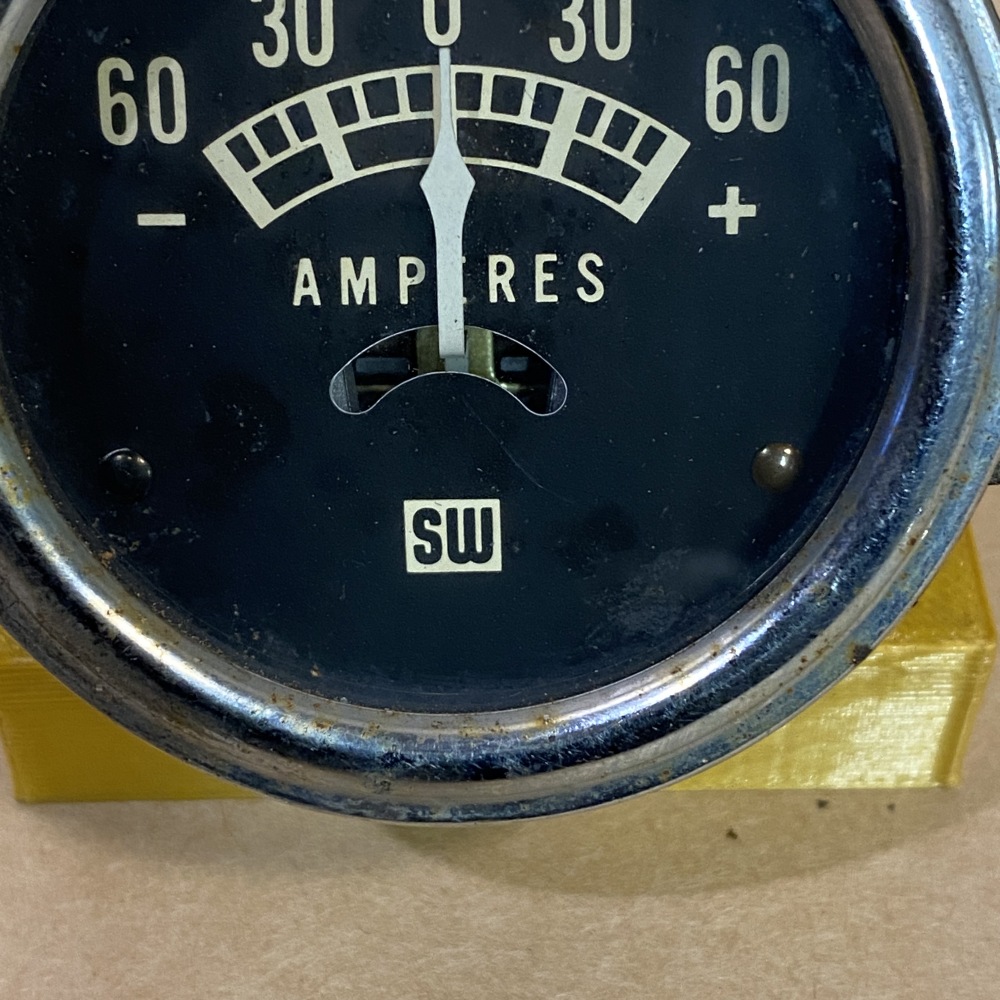 Original Stewart Warner SW Ammeter Amps Gauge 416883 Coffin Needle OEM