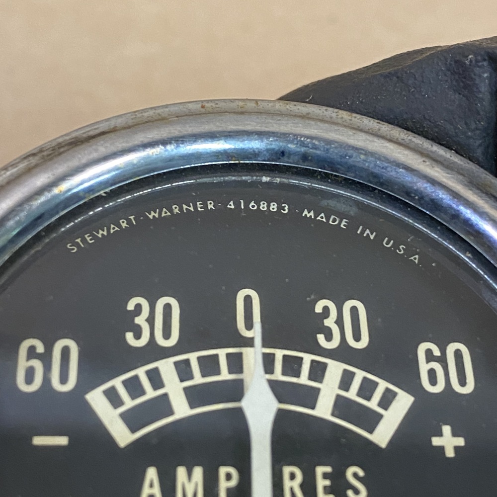 Original Stewart Warner SW Ammeter Amps Gauge 416883 Coffin Needle OEM